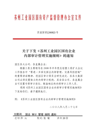 苏园国资200803(内部审计实施细则)