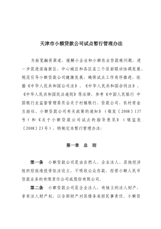天津小额贷款公司
