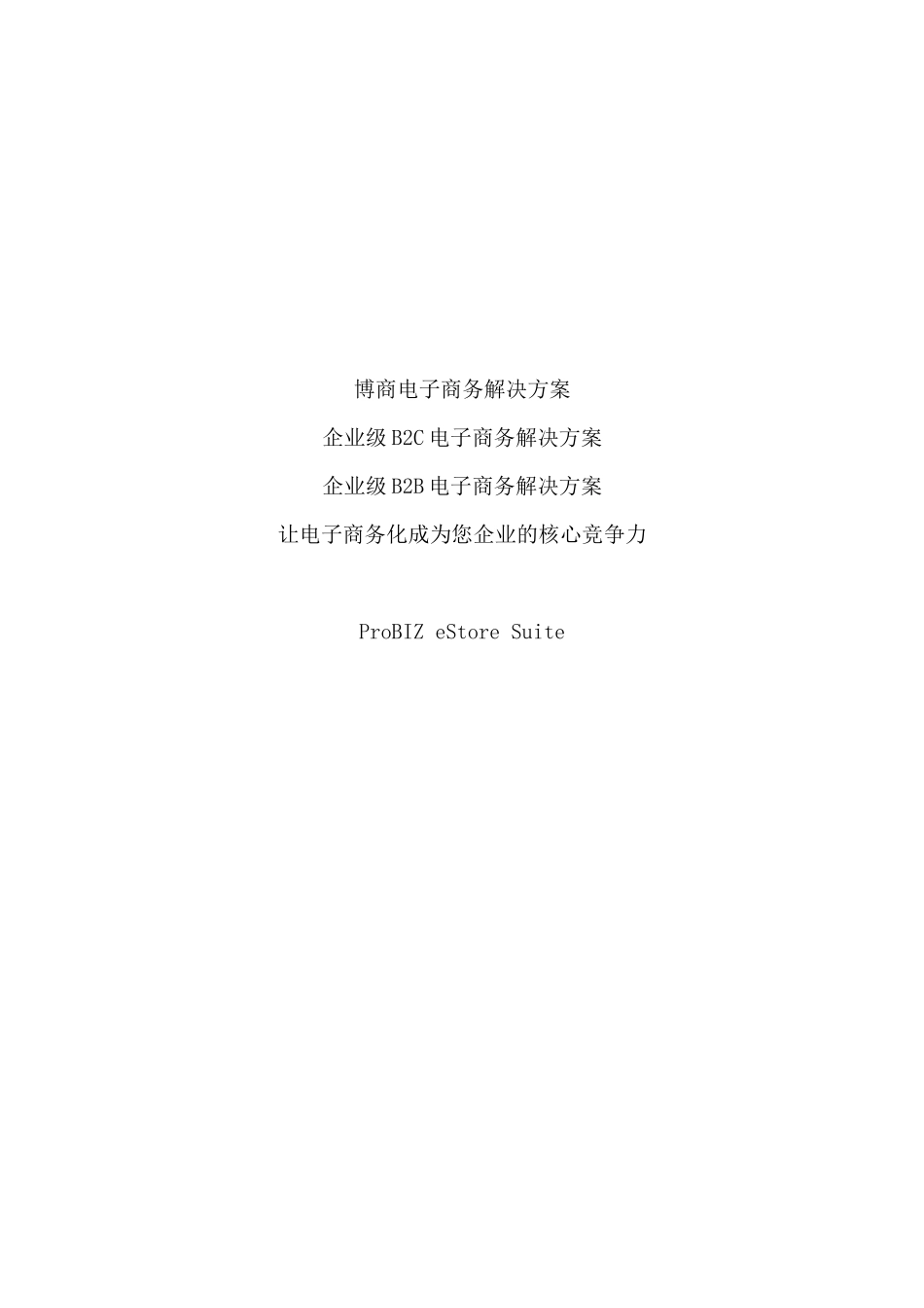 博商电子商务解决方案--让电子商务化成为您企业的核心竞争力_第1页
