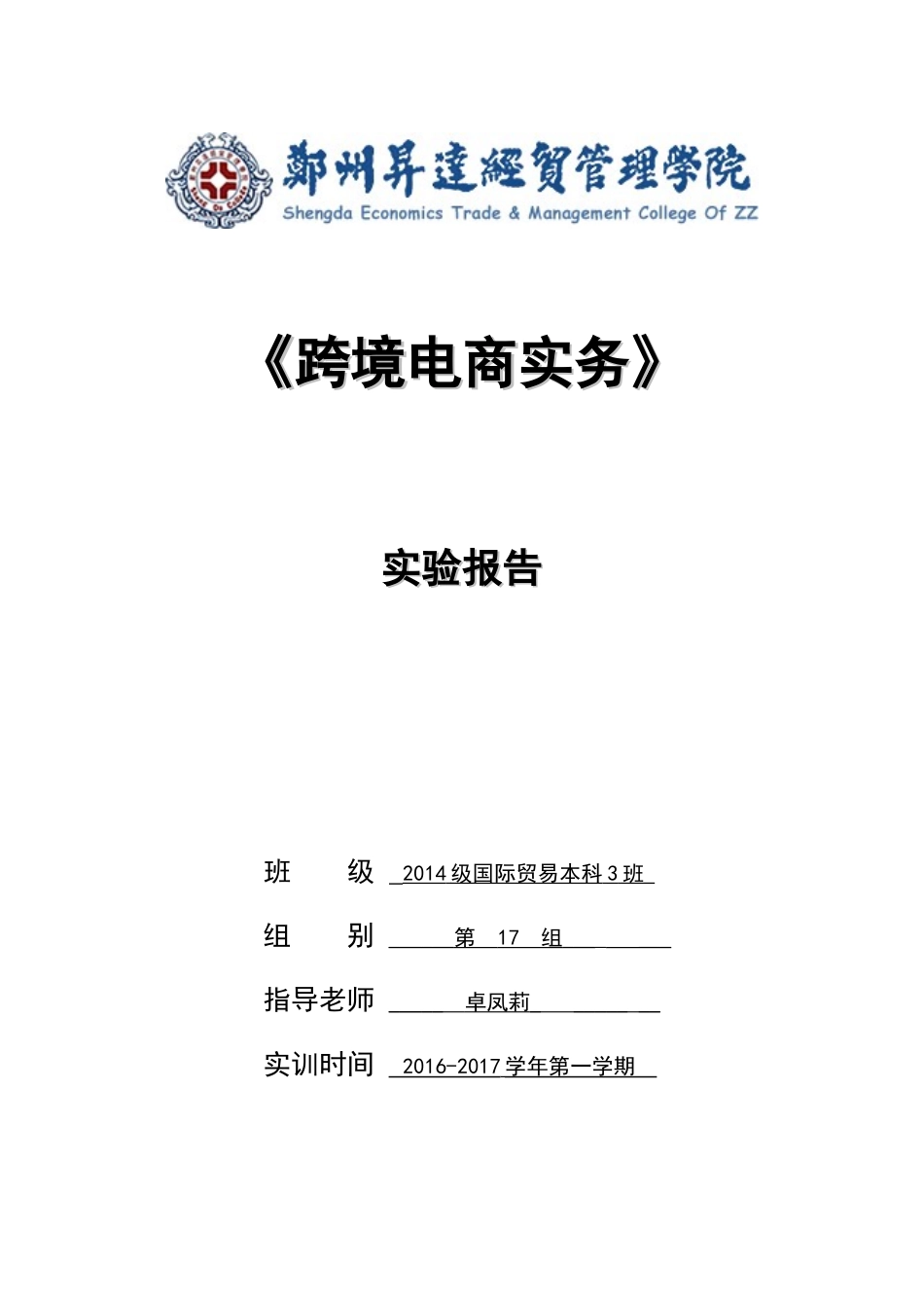 跨境电商实验报告_第1页