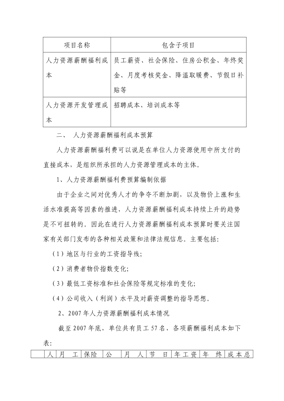 人力资源成本预算报告_第2页