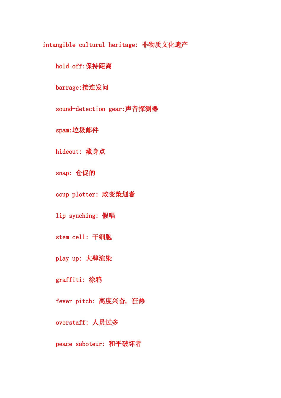 XXXX VOA常用新闻词汇6155398178_第1页
