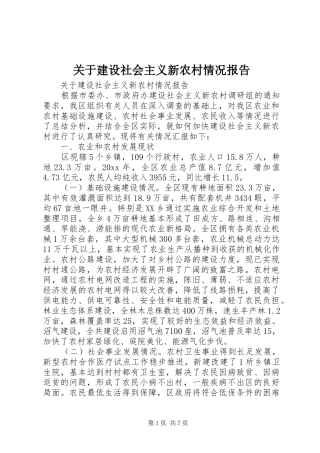关于建设社会主义新农村情况报告 (12)