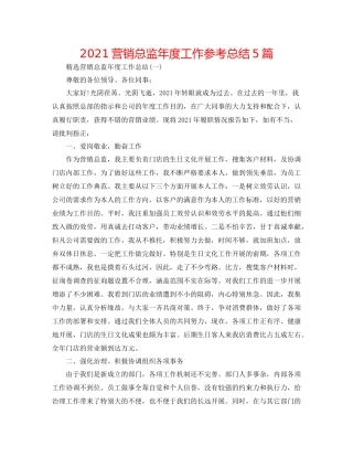 营销总监年度工作参考总结5篇