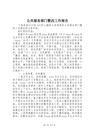 公共服务部门整改工作报告