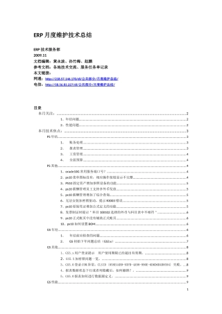 浪潮ERP月度维护技术总结