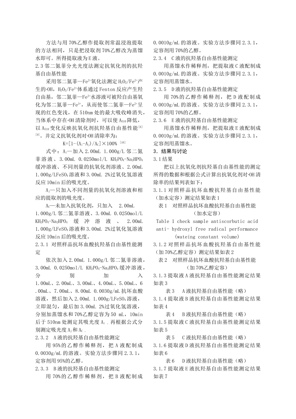 香樟树叶提取物的抗氧化性能研究_第3页