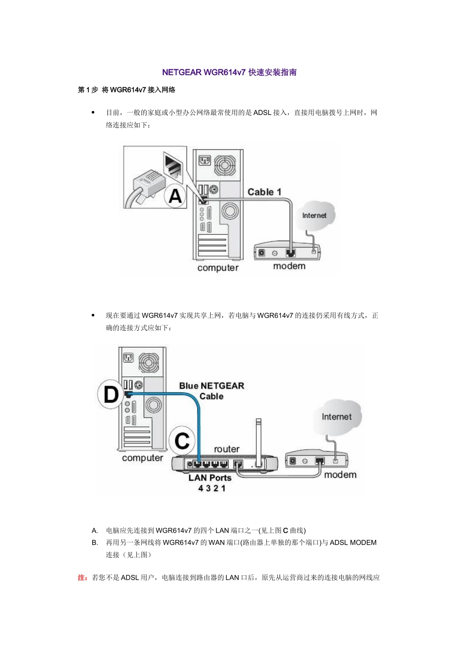 NETGEARWGR614v7快速安装指南_第1页