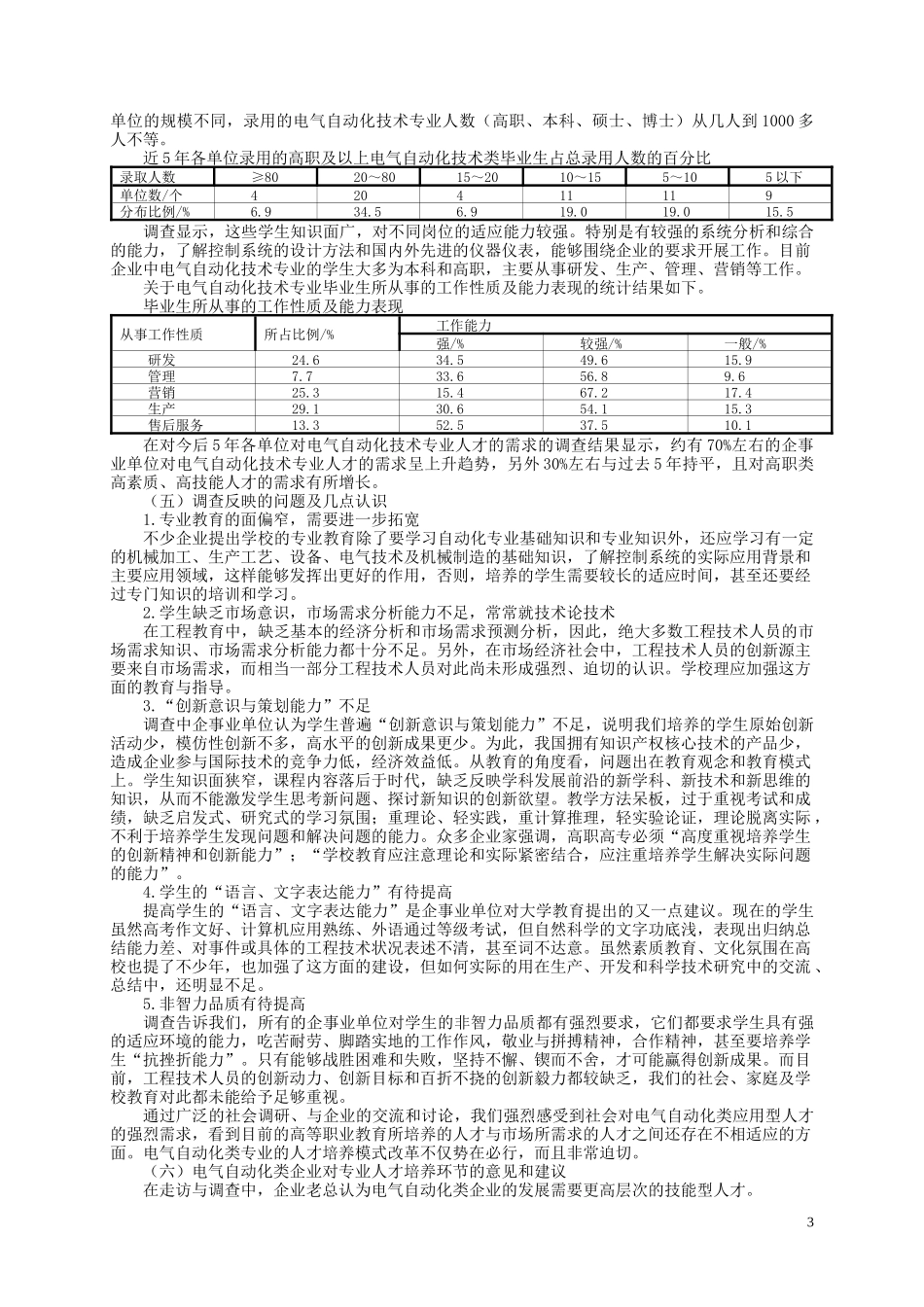 XXXX电气自动化专业人才培养方案(三年制)_第3页