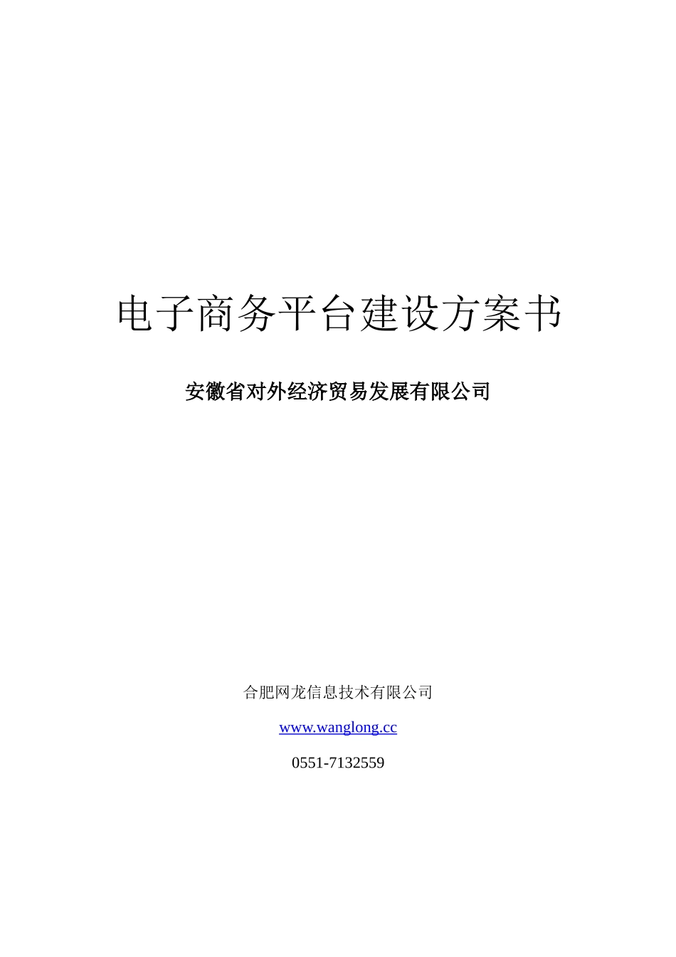 外贸公司电子商务平台解决方案doc-安徽省政府信息公开_第1页