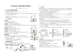 九年级化学上册实验探究专题复习