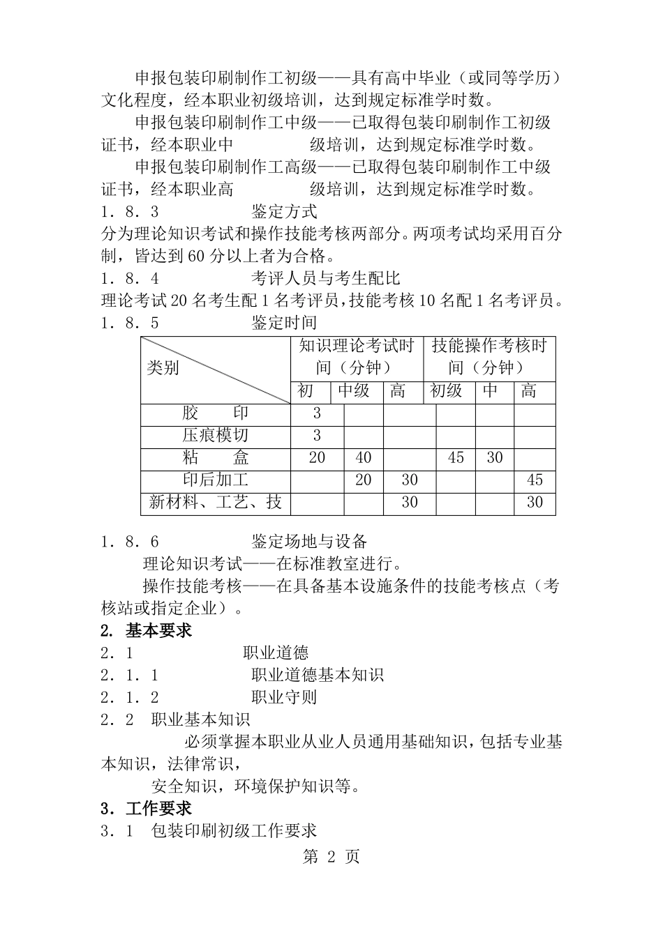 包装印刷制作工职业标准_第2页