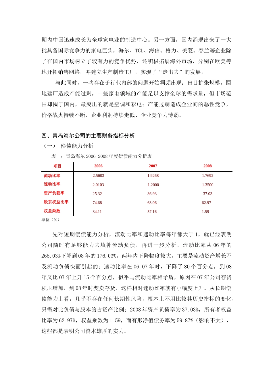 青岛海尔公司财务绩效分析_第3页