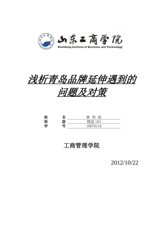 青岛品牌延伸遇到的问题及对策