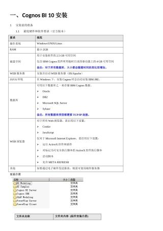 CognosBI10安装配置详解