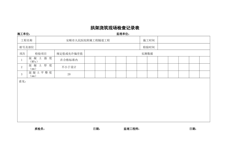 隧道质量检查记录表_第2页