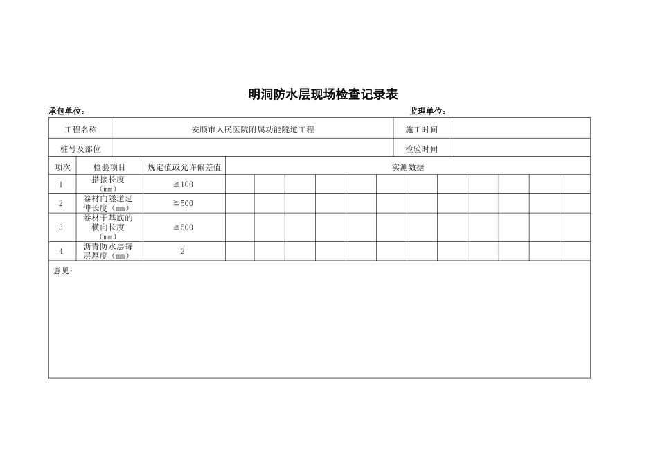 隧道质量检查记录表_第3页