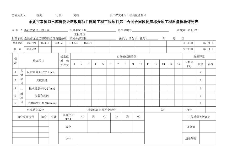 隧道工程隔离栅和防落网分项工程质量检验评定表_第3页