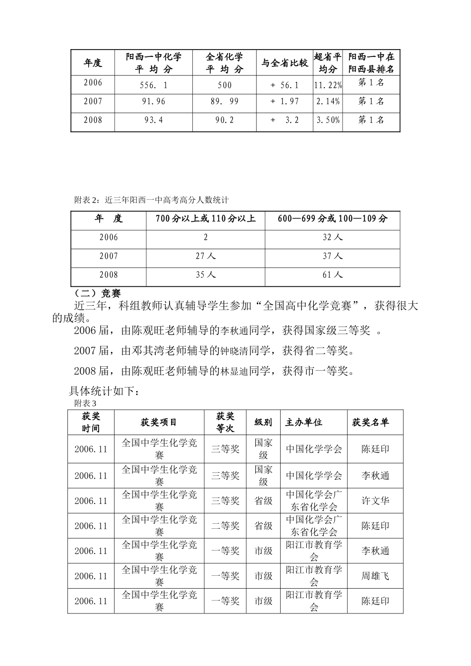 阳西一中化学科业绩及特色1-②_第3页