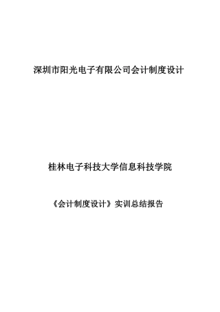 阳光公司会计制度设计