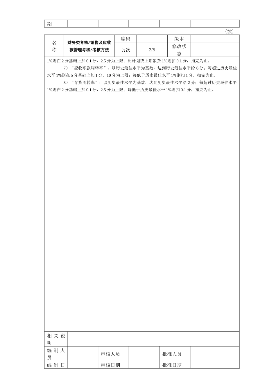 销售及应收款管理考核方法_第2页