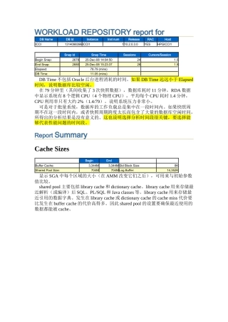 Oracle AWR 报告分析实例讲解