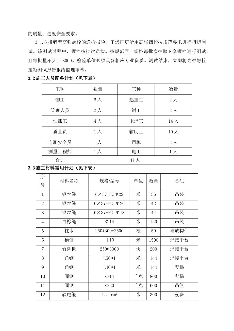 铜陵双闪工程干燥厂房钢结构安装方案_第3页