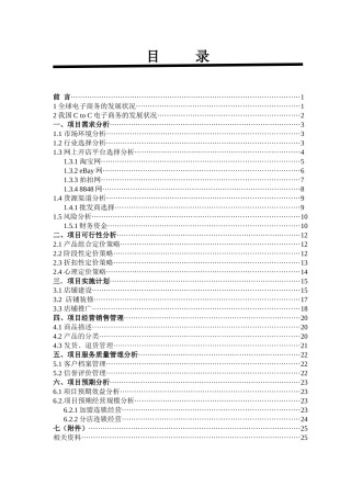 大学生电子商务竞赛网店规划书