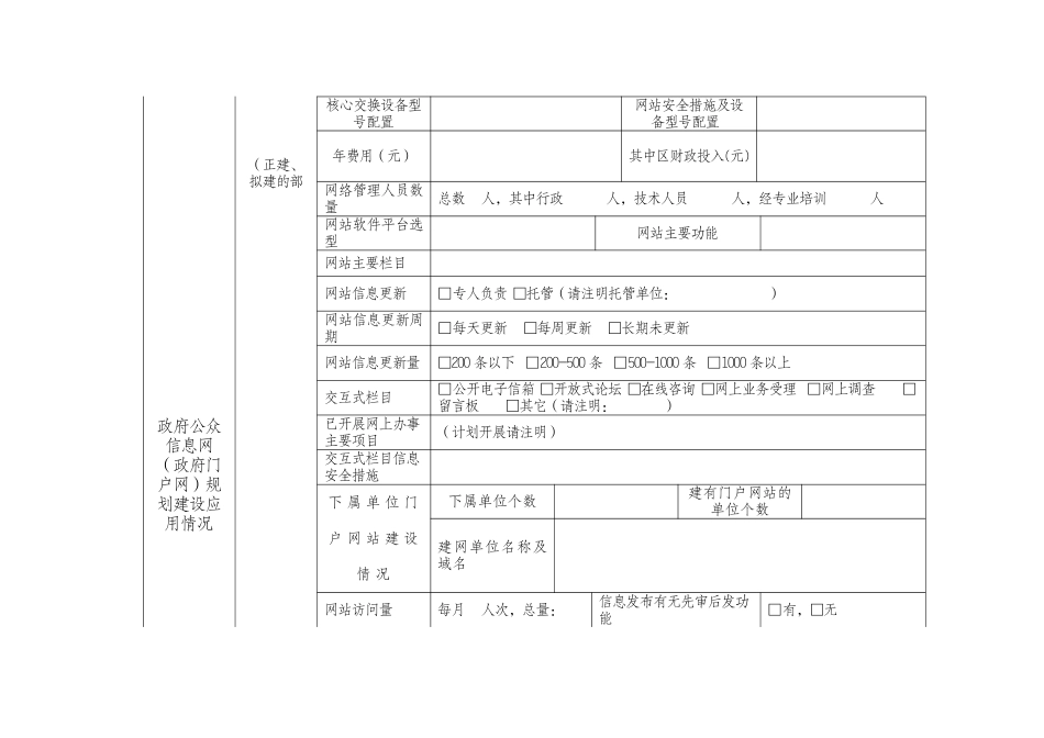 永川区电子政务网络建设管理现状与需求调查表_第2页