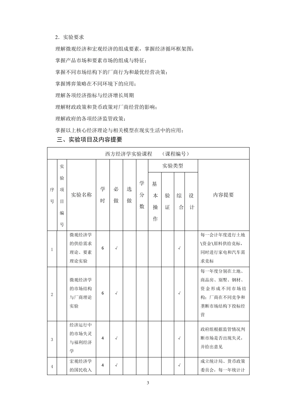 宏观和微观经济学综合仿真试验教学大纲_第3页