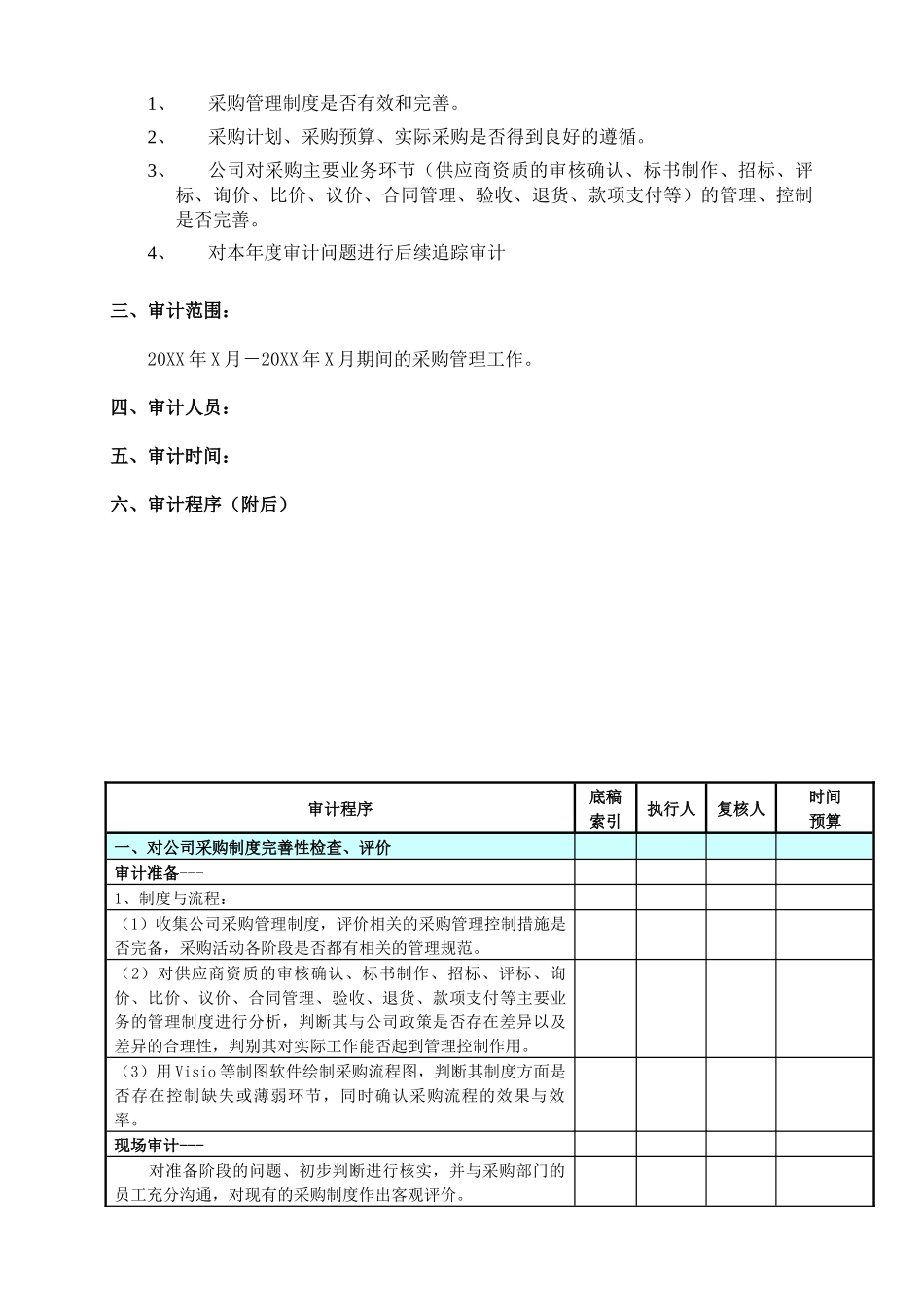 通用采购部专项审计审计方案_第2页