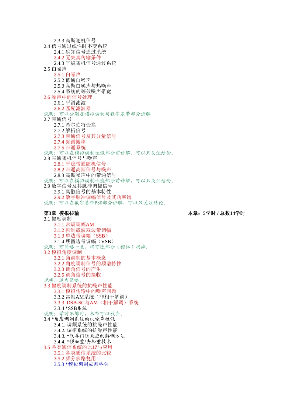 通信原理教学建议(36学时)_第2页