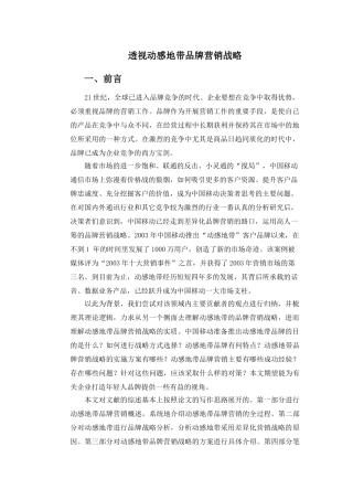 透视动感地带品牌营销战略