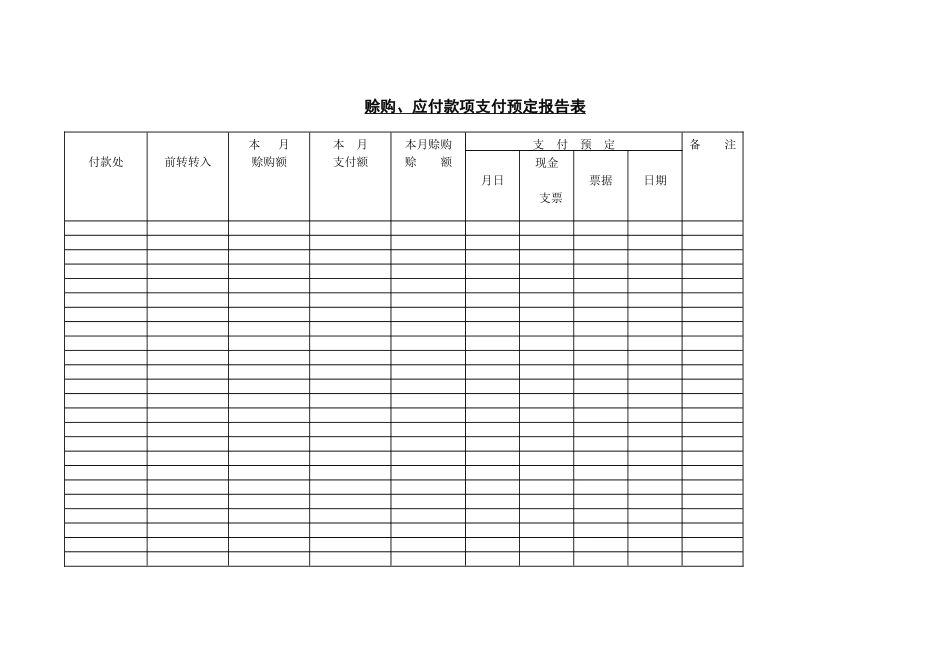 赊购、应付款项支付预定报告_第1页