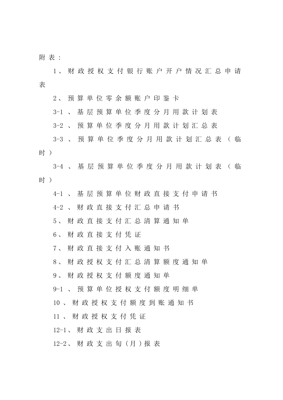 财政授权支付银行账户开户情况汇总申请表_第1页