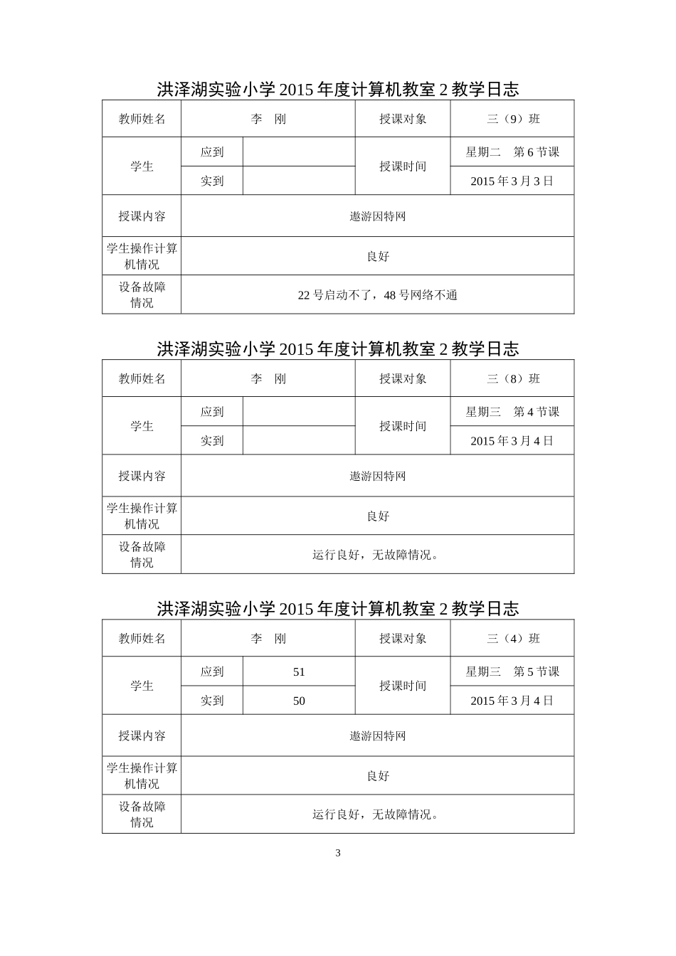 中小学信息技术课教学记录与日志(表格式)_第3页