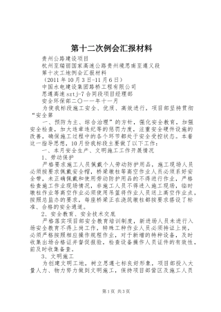 第十二次例会汇报材料