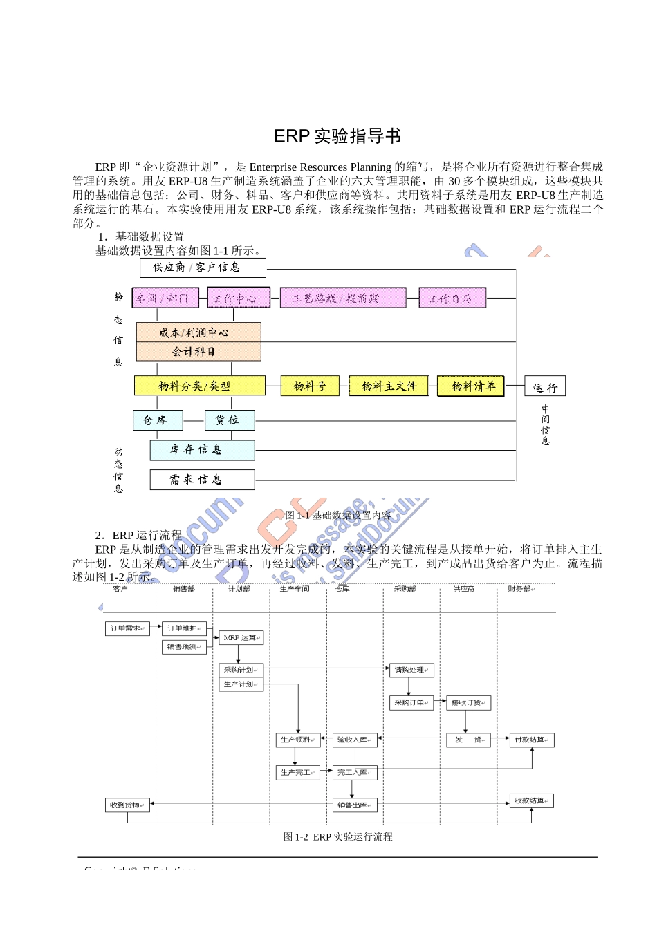 《企业资源计划ERP》实验指导书(XSL)_第1页