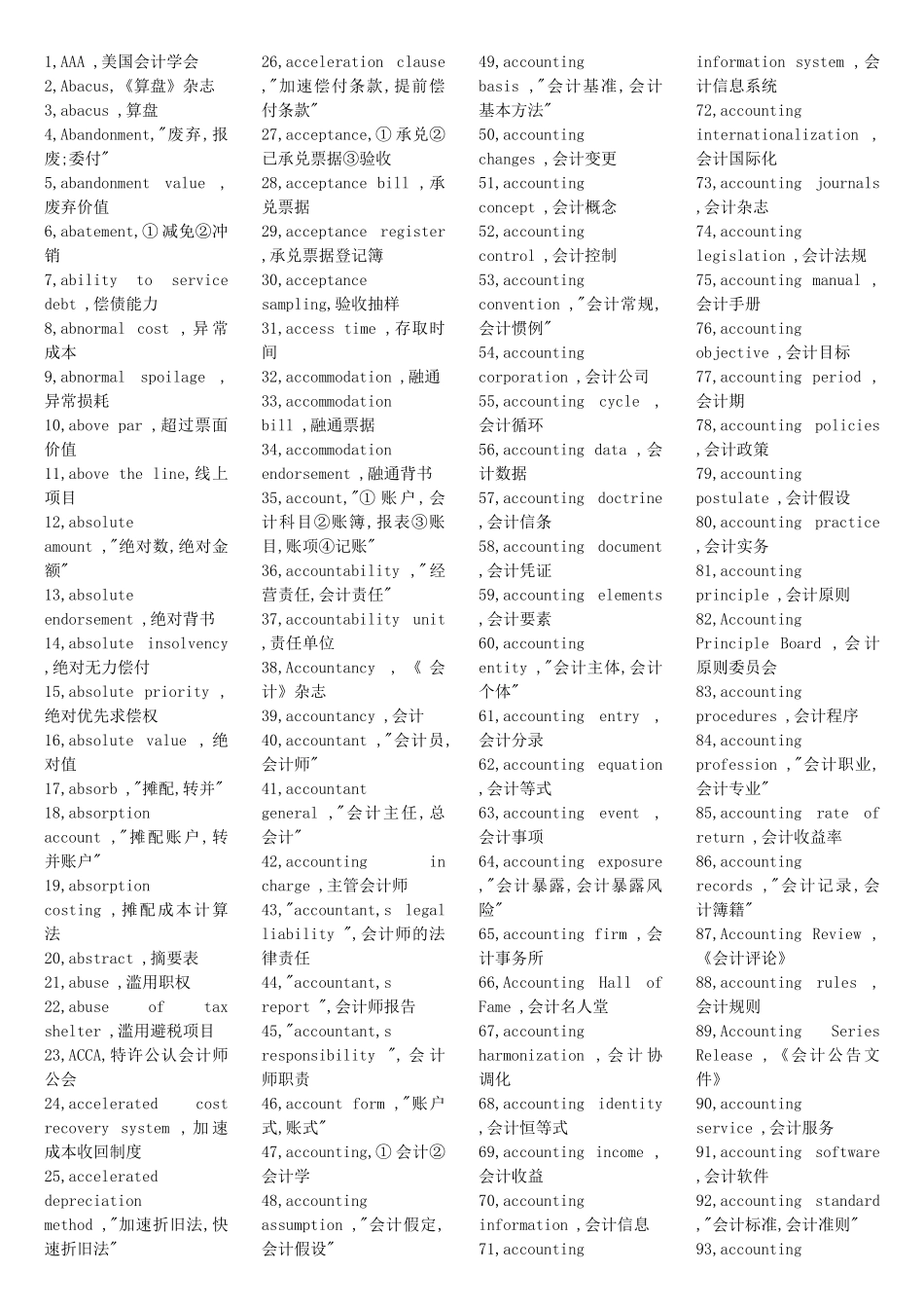 财务会计与科目管理知识分析中英文对照_第1页
