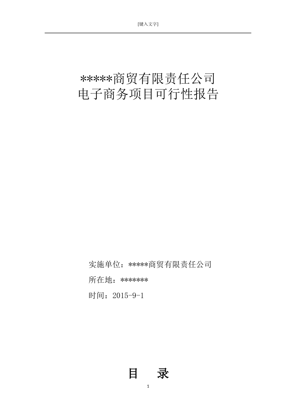 电子商务项目可行性报告_第1页