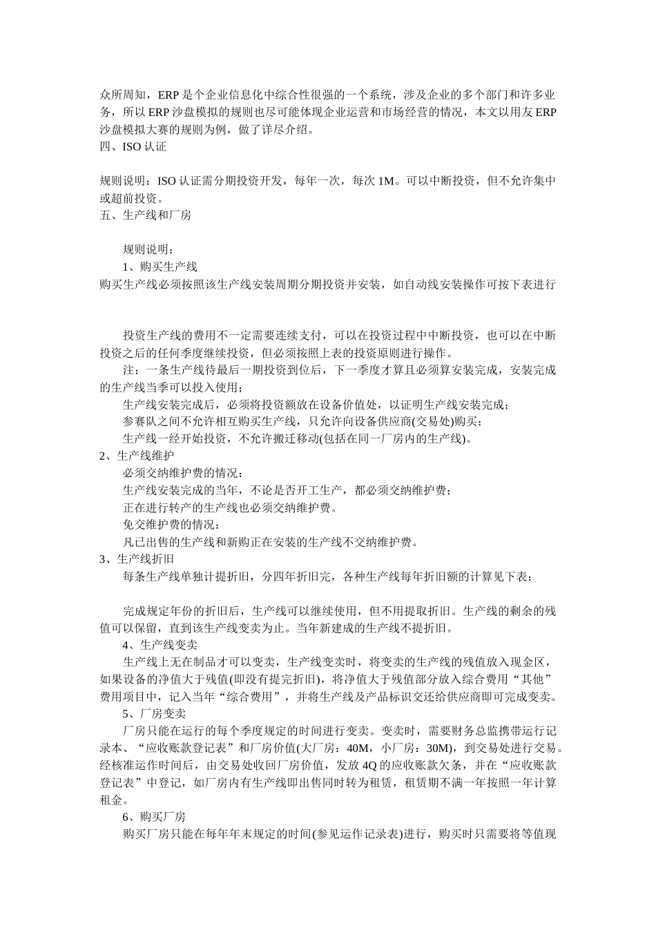 ERP沙盘模拟的规则_第1页