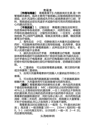 普外科常用药物指引