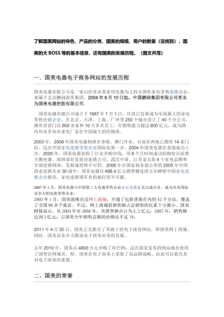 国美电器电子商务网站的发展历程