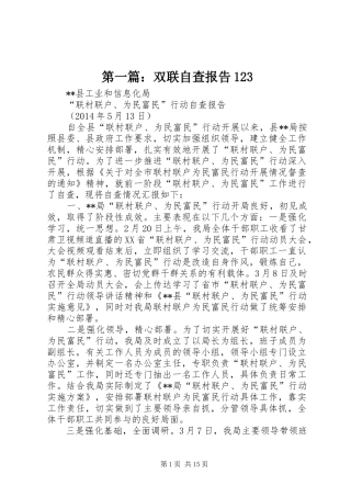 第一篇：双联自查报告123