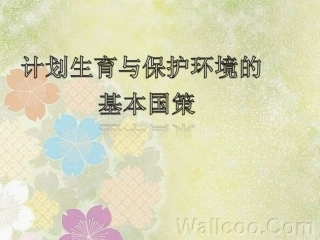 九年级政治计划生育与保护环境的基本国策课件(1)_