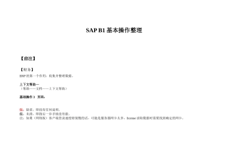SAPB1基本操作整理