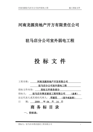 龙源弱电商务标