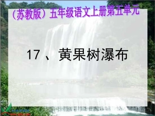 苏教版五年级语文上册《黄果树瀑布》PPT课件