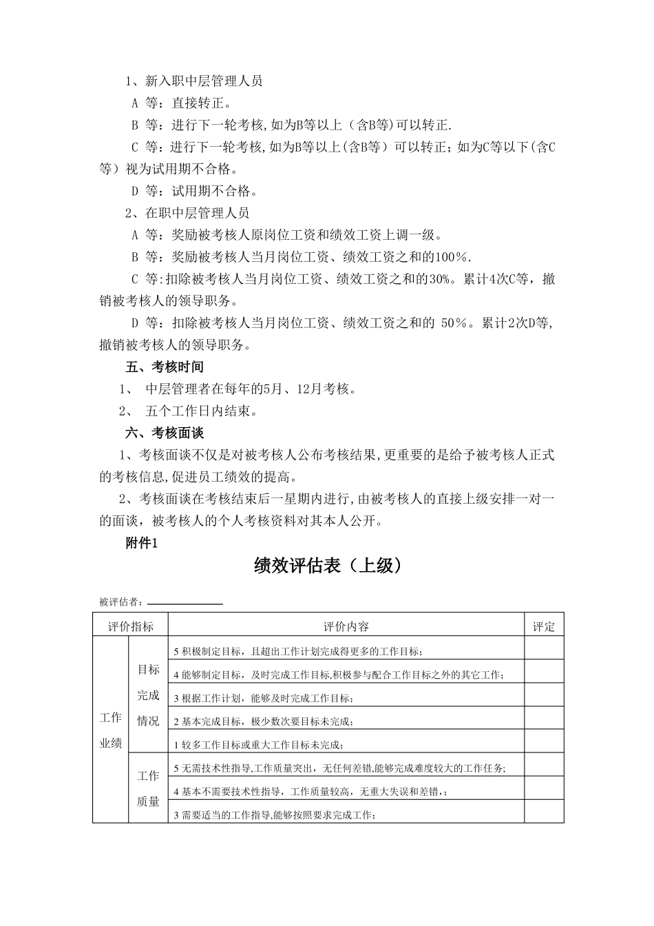 主管级以上管理人员360度考核制度_第2页