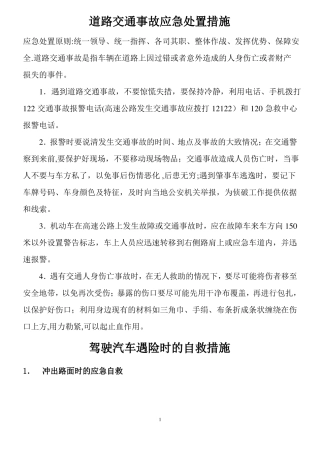 安全驾驶应急处理技巧及处理方法等
